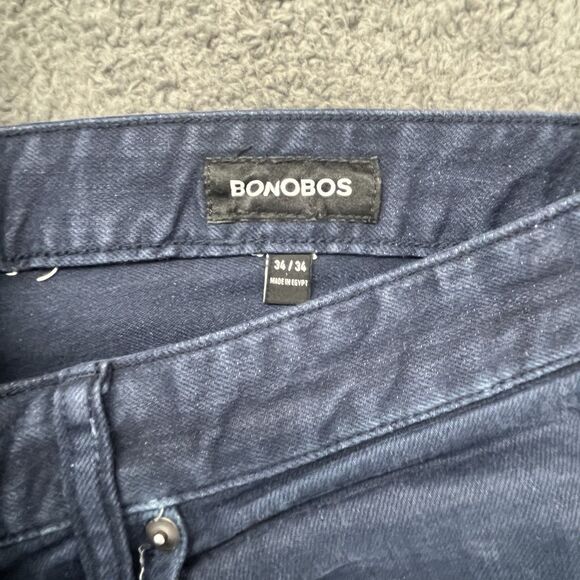 BONOBOS Straight Jeans Dark Navy Denim‎ Tailored Stretch 5-Pocket - Size 34 x 34 - Picture 4 of 8